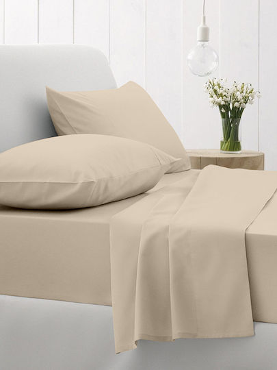 Sunshine Sheet Semi Double with Elastic 120x200+30cm. Cotton Feelings 151 109 Sand