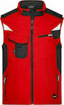 Workwear Softshell Vest - STRONG - (red/black)