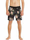 Earthly Delight 17" Men's Swimwear Bermuda Black Floral