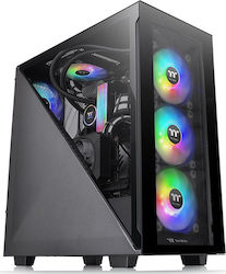 Thermaltake Divider 300 TG ARGB Jocuri Middle Tower Cutie de calculator Negru