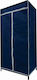 Sidirela Fabric Wardrobe with Zipper and Shelves in Blue Color 90x50x160cm