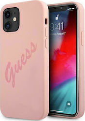 Guess Vintage Script Umschlag Rückseite Kunststoff Rosa (iPhone 12 mini) GUHCP12SLSVSPI