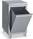 Bambas Frost Metallic Storage Cupboard with Waste Bin 50x70x85cm
