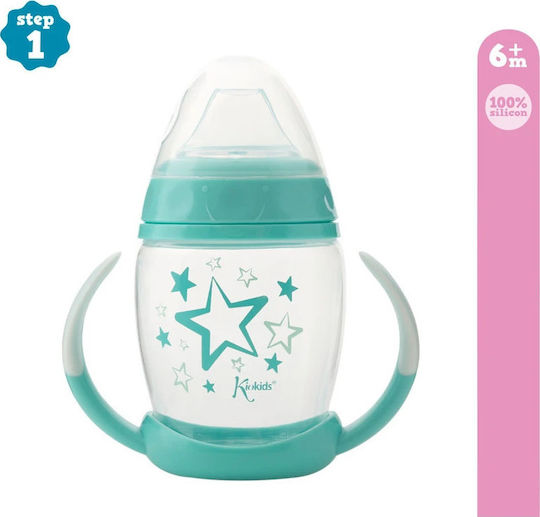 Kiokids Star Educational Sippy Cup Plastic with Handles Green for 6m+m+ 270ml