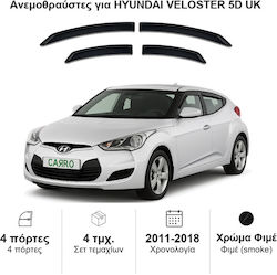 Heko Σετ Ανεμοθραύστες Μπροστινοί και Πίσω Σκούρο Φιμέ για Hyundai Veloster 4τμχ 17297 Heko Σετ Ανεμοθραύστες Μπροστινοί και Πίσω Σκούρο Φιμέ για Hyundai Veloster 4τμχ 17297