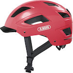 Abus Hyban 2.0 City Bicycle Helmet with LED Light Red