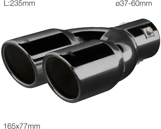 Simoni Racing Exhaust Muffler for Universal Διπλή Μαύρη TRX/18N