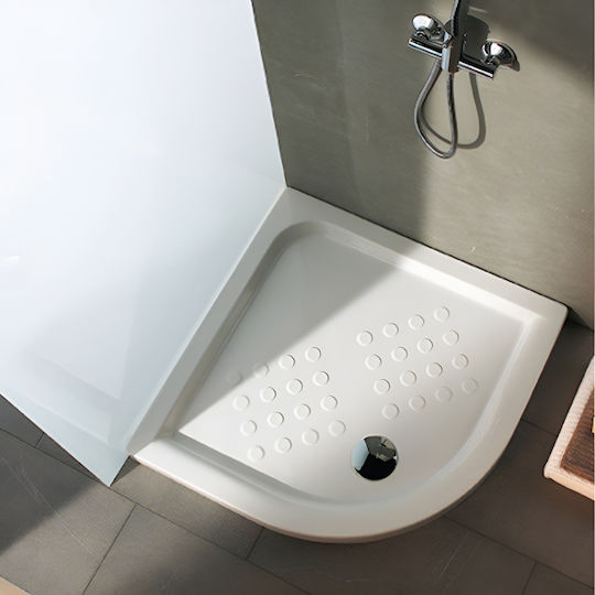 Sanitana Julieta Ημικυκλική Πορσελάνινη Ντουζιέρα 90x90cm Λευκή