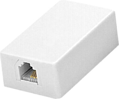 Tele External Single Adhesive Telephone Socket White Αυτοκόλλητη TA-1017W