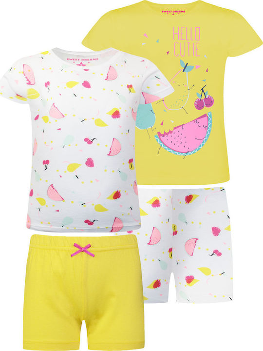 Energiers Set Top & Bottom Kids Summer Cotton Pyjamas Yellow