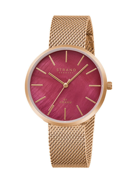 Obaku Sunset Ruby Rose Ceas cu Mecanism pe Baterie