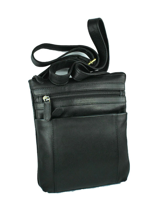 Herren Ledertasche Schulter / Crossbody Schwarz