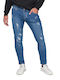 Men's blue jeans with wear DR4082