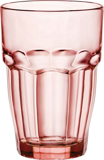 Bormioli Rocco Rock Bar Glass made of Glass in Pink Color 370ml