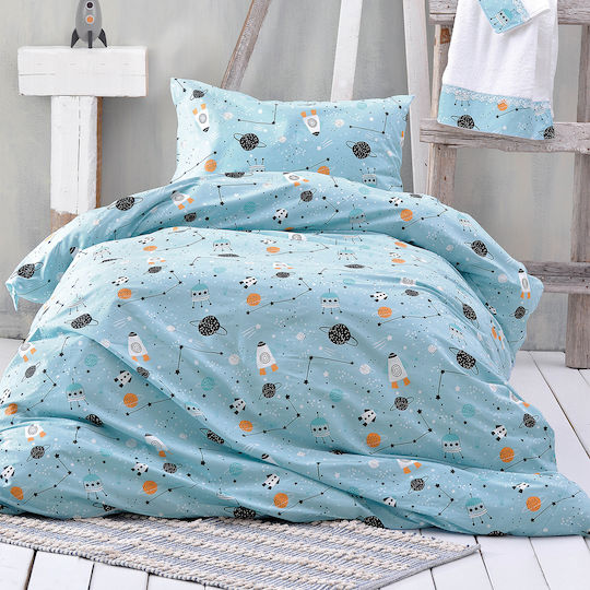 Rythmos Kids Duvet Set Single with Pillowcase Symbol Astroworld Ciel 160x240cm