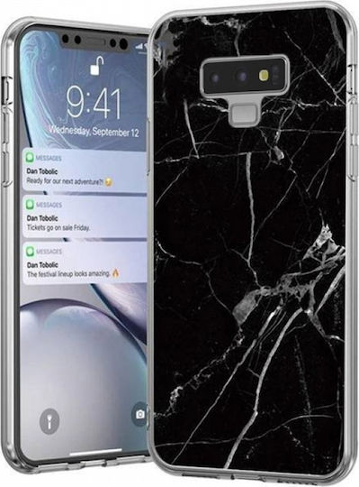 Wozinsky Marble Back Cover Σιλικόνης Μαύρο (Galaxy Note 9)