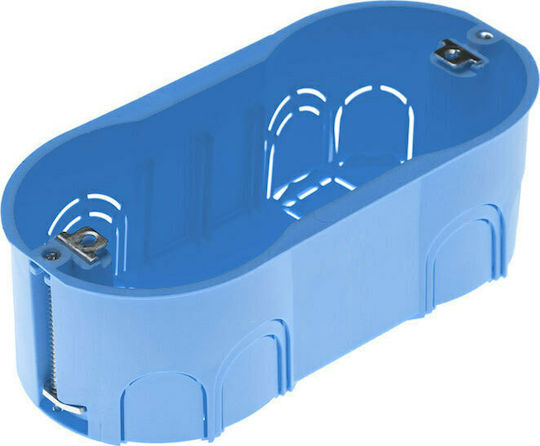 Aca Cutie electrică îngropată Ramificare pentru gips-carton 4 Elemente (139x71x46mm) în culoarea Albastru