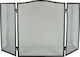 Sidirela Metallic Fireplace Screen with 3 Panels 48x24x61cm Black