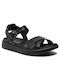 Geox Xand Leather Women's Flat Sandals Anatomic With a strap Flatforms In Black Colour