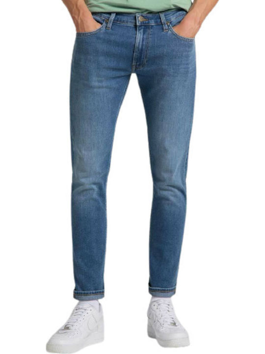 Luke Pantaloni Jeans pentru Bărbați Elastic cu Croială Slim Tapered Albastru