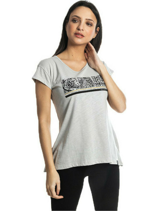 Paco & Co Summer Women's Cotton Blouse Gray