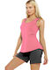 Bodymove Damen Sportlich Baumwolle Bluse Ärmellos Rosa