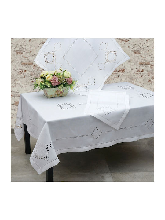 Ilis Home Kariert Geschnitten 80383 With pointed embroidery 85x85cm 12105