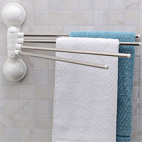 Wall-Mounted Bathroom Rail with 4 Positions ​39x4cm White