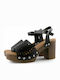 Xti Damen Sandalen mit Chunky hohem Absatz in Schwarz Farbe