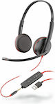 Plantronics Blackwire 3225 On Ear Multimedia Headphone with Microphone 3.5mm Jack / USB-A