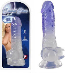 You2Toys Crystal Clear Realistic Dildo with Scrotum & Suction Cup Clear/Blue 19.5cm 05375780000