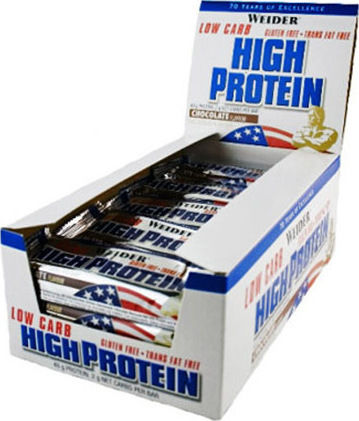 Weider High Protein Bars with 40% Protein & Flavor Chocolate 24x50gr