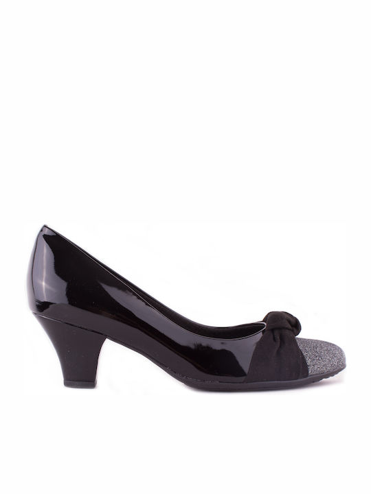 Piccadilly Pumps mit Chunky mittelhohem Absatz Schwarz