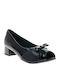 Piccadilly Anatomic Peep Toe Black Low Heels