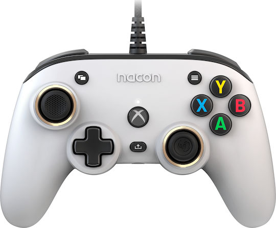 Nacon Pro Compact Ενσύρματο Gamepad για PC / Xbox One / Xbox Series White