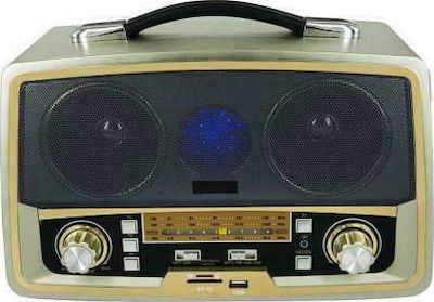 KEMAI MD-1701BT Retro Radio de masă Reîncărcabil cu USB Argint