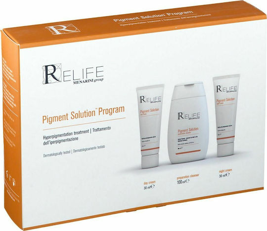 Menarini ReLife Pigment Solution Program Skin Care Set for Moisturizing, Facial Cleaning & Brightening