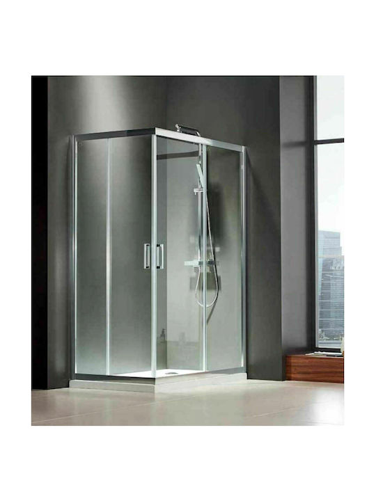 Axis Corner Entry Καμπίνα Ντουζιέρας με Συρόμενη Πόρτα 100x100x185cm Clean Glass