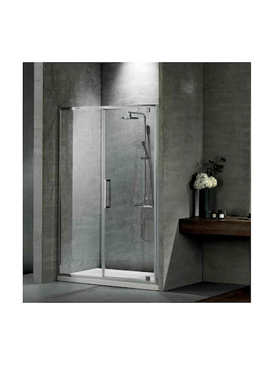 Devon Primus Plus Pivot PIR100C-100 Shower Screen for Shower with Hinged Door 97-101x195cm Clean Glass Chrome