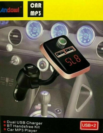 Andowl FM Transmitter Autovehicul cu Bluetooth / MicroSD / USB
