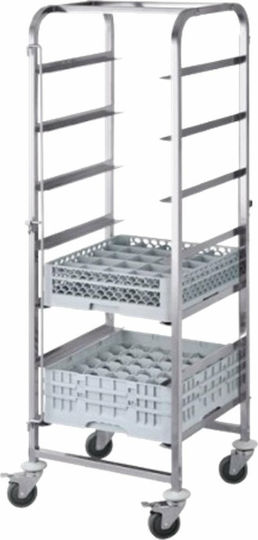 Commercial Kitchen Food Cart for Dish Baskets H170xW56xD51cm