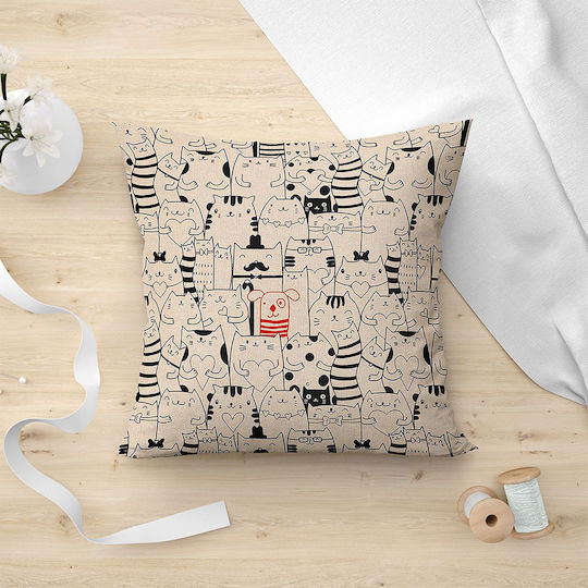 Lino Home Калъф за възглавница Kau от 100% памук 850 Черен 45x45см