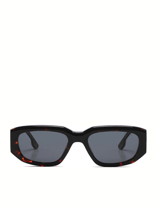 Komono Rex Sunglasses with Brown Tartaruga Plastic Frame and Black Polarized Lens KOM-S8302