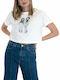 Women's Summer Crop Top Cotton Short Sleeve White