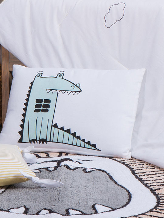 Nef-Nef Homeware Детска Декоративна Възглавница Wild Thing Бяла 45x30см