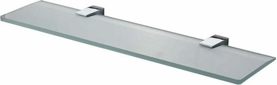 Tema Επιτοίχια Ραφιέρα Μπάνιου Γυάλινη 50x12x8cm Ασημί