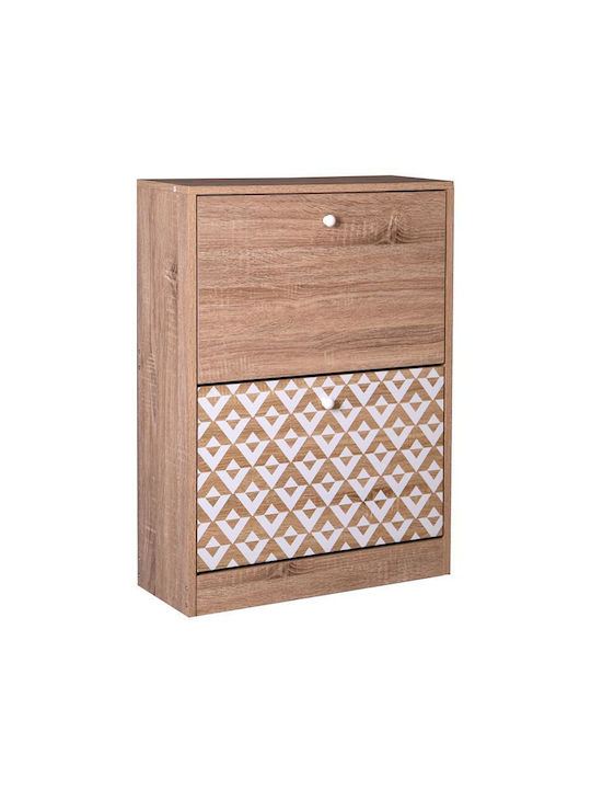1872 Wooden Shoe Organizer with 2 Shelves Sonoma - White 60x23.5x81cm