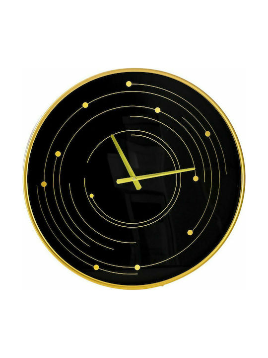 Iliadis Ρολόι Τοίχου Μεταλλικό Μαύρο-Χρυσό 60cm