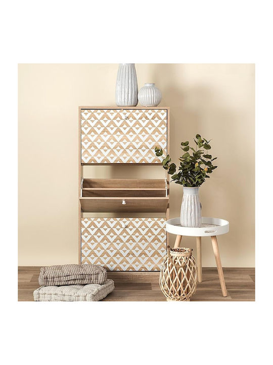 1873 Wooden Shoe Organizer with 3 Shelves Sonom...