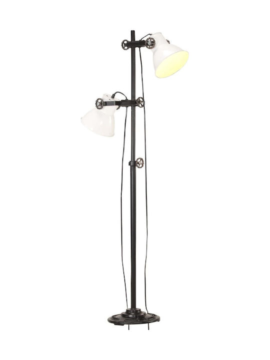 vidaXL Stehlampe H160xB28cm. mit Fassung für Lampe E27 Weiß